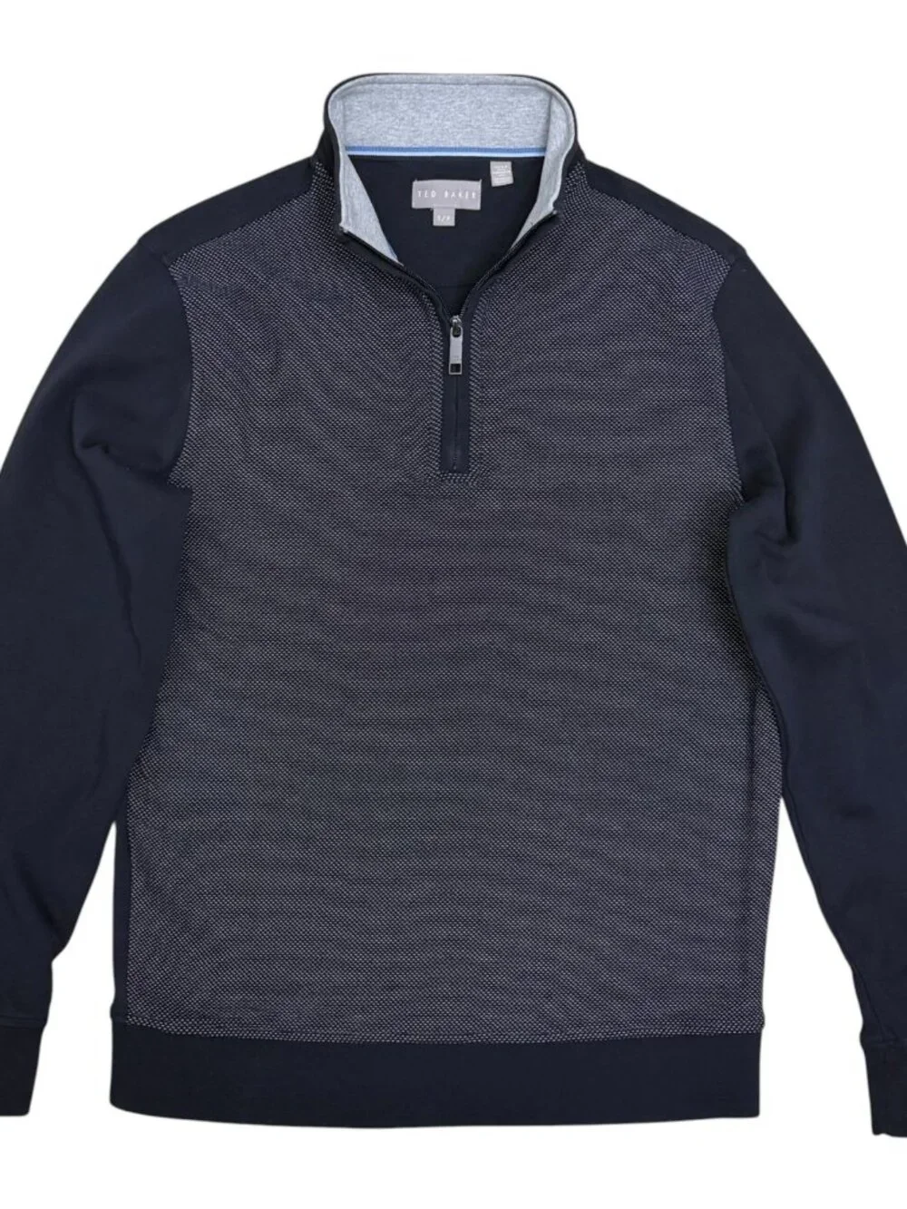 TED BAKER Quarter Zip Shacket Sweater Navy Business Casual Sweater Mens Small